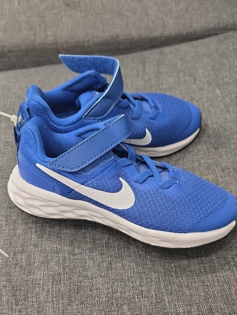Nike Kids Blue and White Velcro Athletic Sneakers